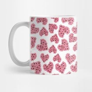 Pink gazania flower hearts seamless pattern design Mug